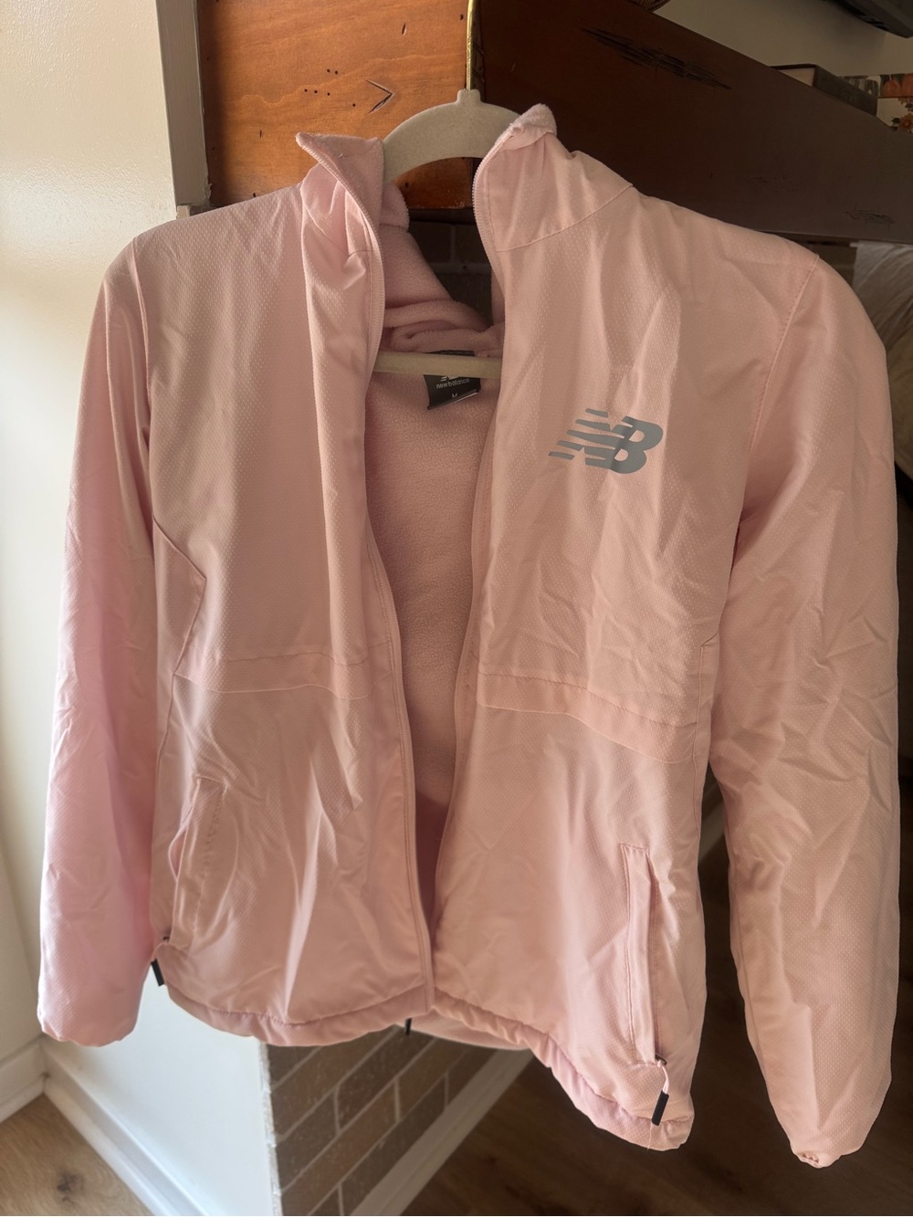 New Balance Light Pink Hooded Windbreaker Jacket